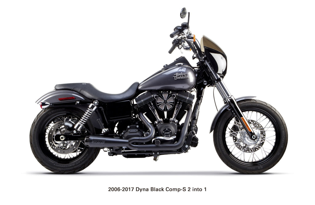 Harley Davidson Dyna (2006-2017) Comp-S 2-1 Ceramic Black Two Brothers Racing Canada TBR 005-3750199-B