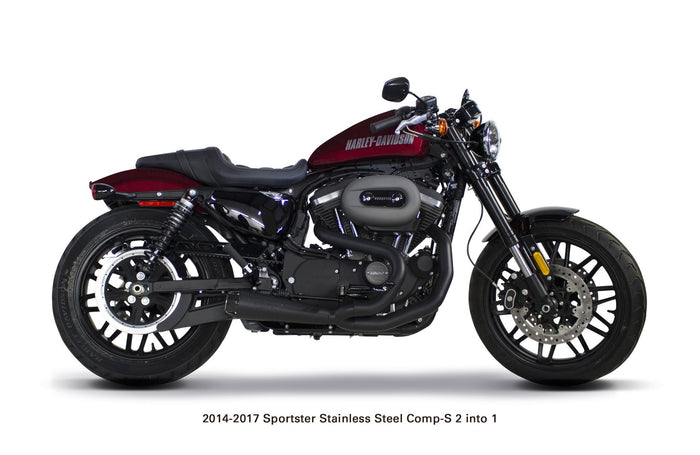 Ceramic Black Harley Davidson Sportster (2014-2020) Comp-S 2-1 Ceramic Black Full System - Two Brothers Racing - TBR Canada 005-4580199-B
