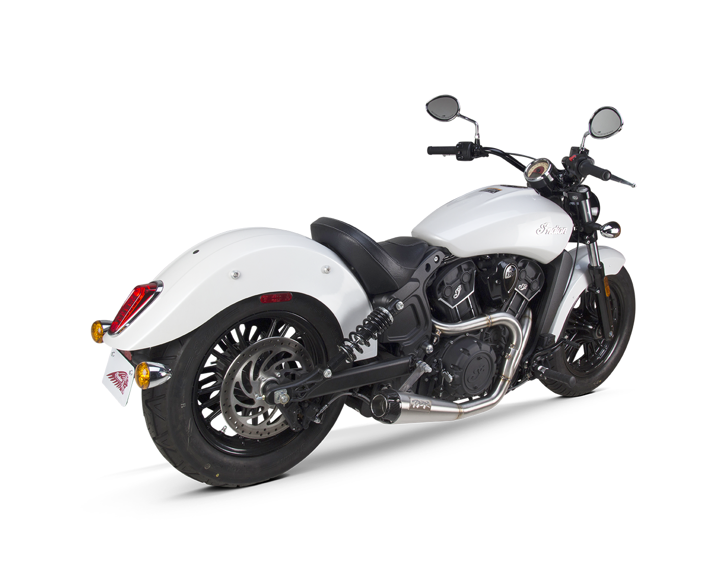 Indian Scout (2015-2020) Comp-S 2-1 Ceramic Black w/ Carbon Fiber Endcap Full System - Two Brothers Racing - TBR Canada 005-4610199-B